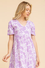 Load image into Gallery viewer, Abstrat butterflies half sleeve nightgown
