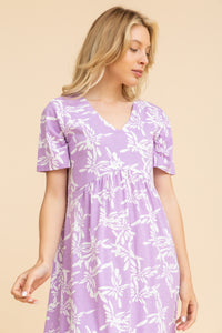Abstrat butterflies half sleeve nightgown