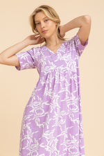 Load image into Gallery viewer, Abstrat butterflies half sleeve nightgown
