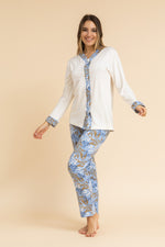 Load image into Gallery viewer, V Neck PJ set with printed trim
