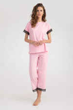 Load image into Gallery viewer, Elegant Pajama with Contrast lace trim
