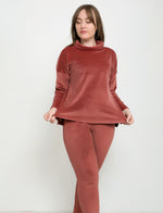 Load image into Gallery viewer, Long Sleeve Wide Velvet Lounge-set
