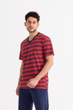 Load image into Gallery viewer, Short Sleeve Striped Men Pajama Short
