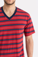 Load image into Gallery viewer, Short Sleeve Striped Men Pajama Short
