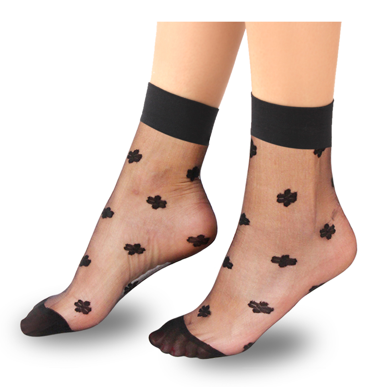 Women's Ankle-High Flower Jacquard-Knit Hosiery Socks