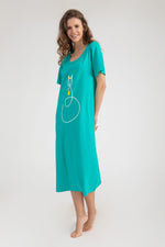 Load image into Gallery viewer, Cat Print Short Sleeve Loungedress
