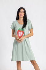 Load image into Gallery viewer, Short Sleeve Strawberry Print Loungedress
