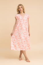 Load image into Gallery viewer, Frill sleeve abstract butterly nightgown
