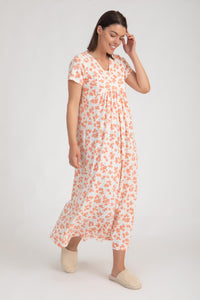 Ditsy Floral Print Nightgown with gathering