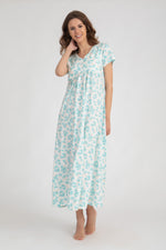 Load image into Gallery viewer, Ditsy Floral Print Nightgown with gathering
