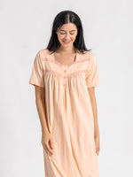 Load image into Gallery viewer, Short Sleeve lace trim Nightdress
