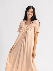 Short Sleeve lace trim Nightdress