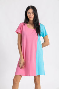 Short Sleeve 2 Tone Nightie