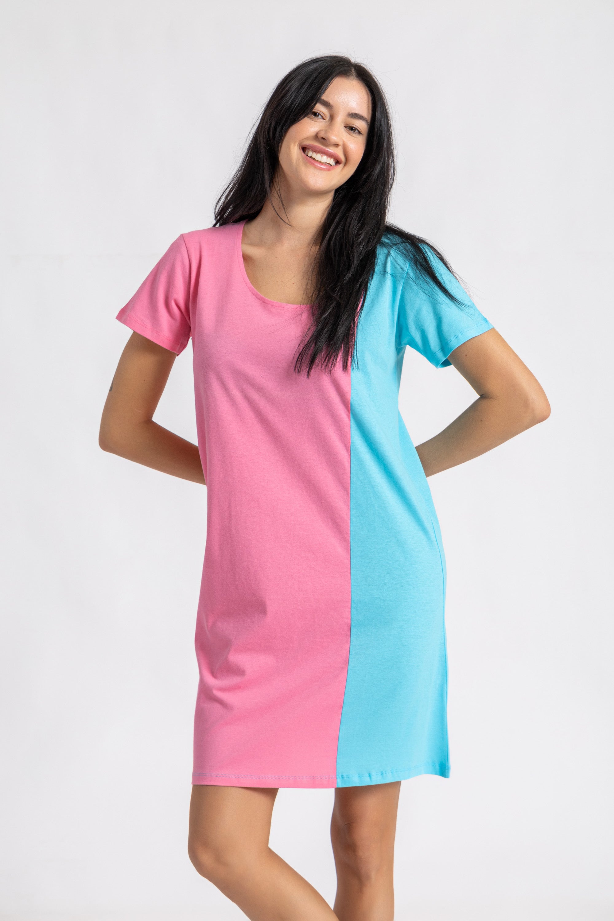 Short Sleeve 2 Tone Nightie