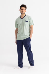 Short Sleeve Plain Men Pajama