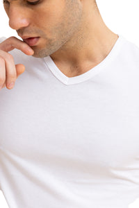 Mens V Neck Undershirt Cotton