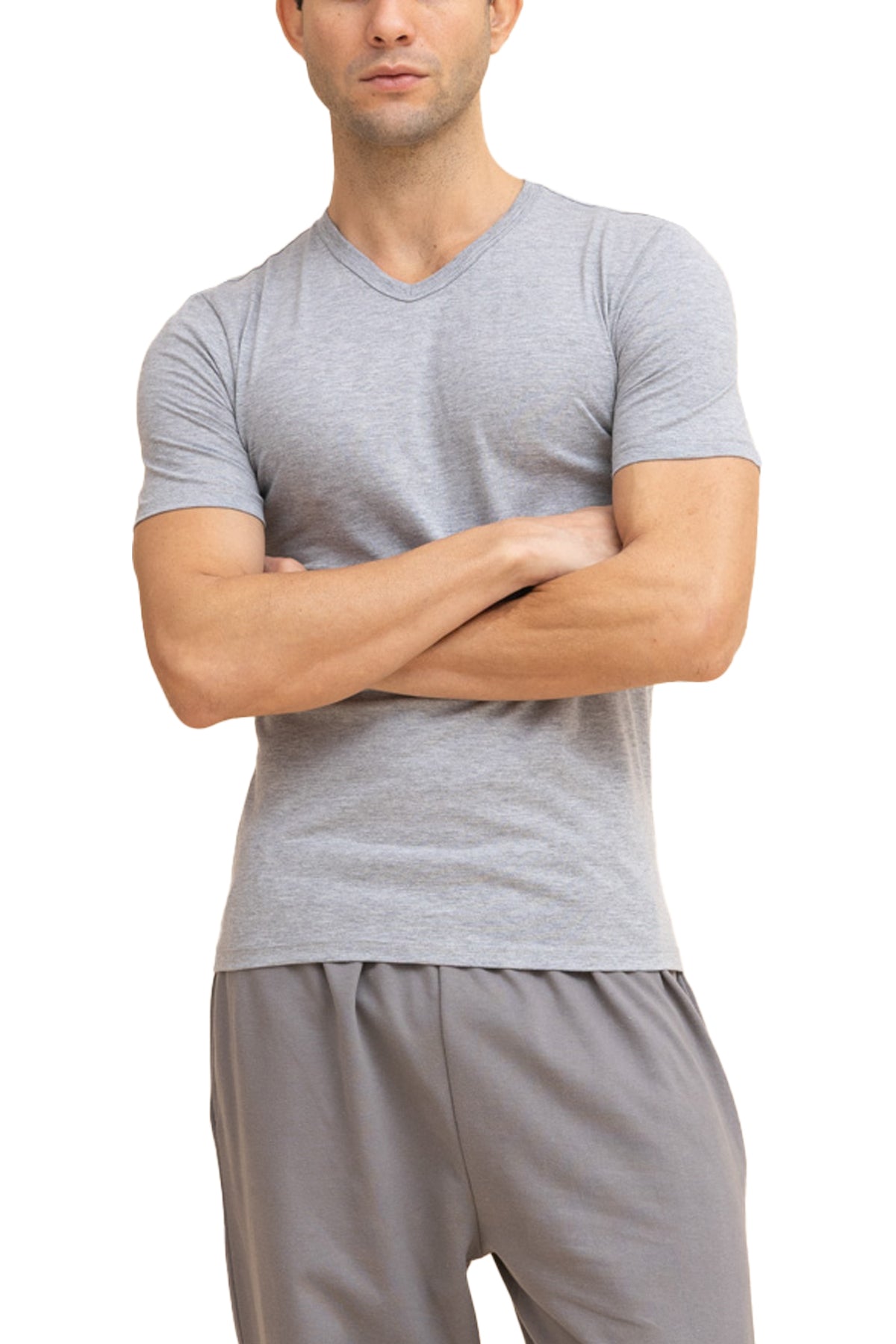 Mens V Neck Undershirt Cotton