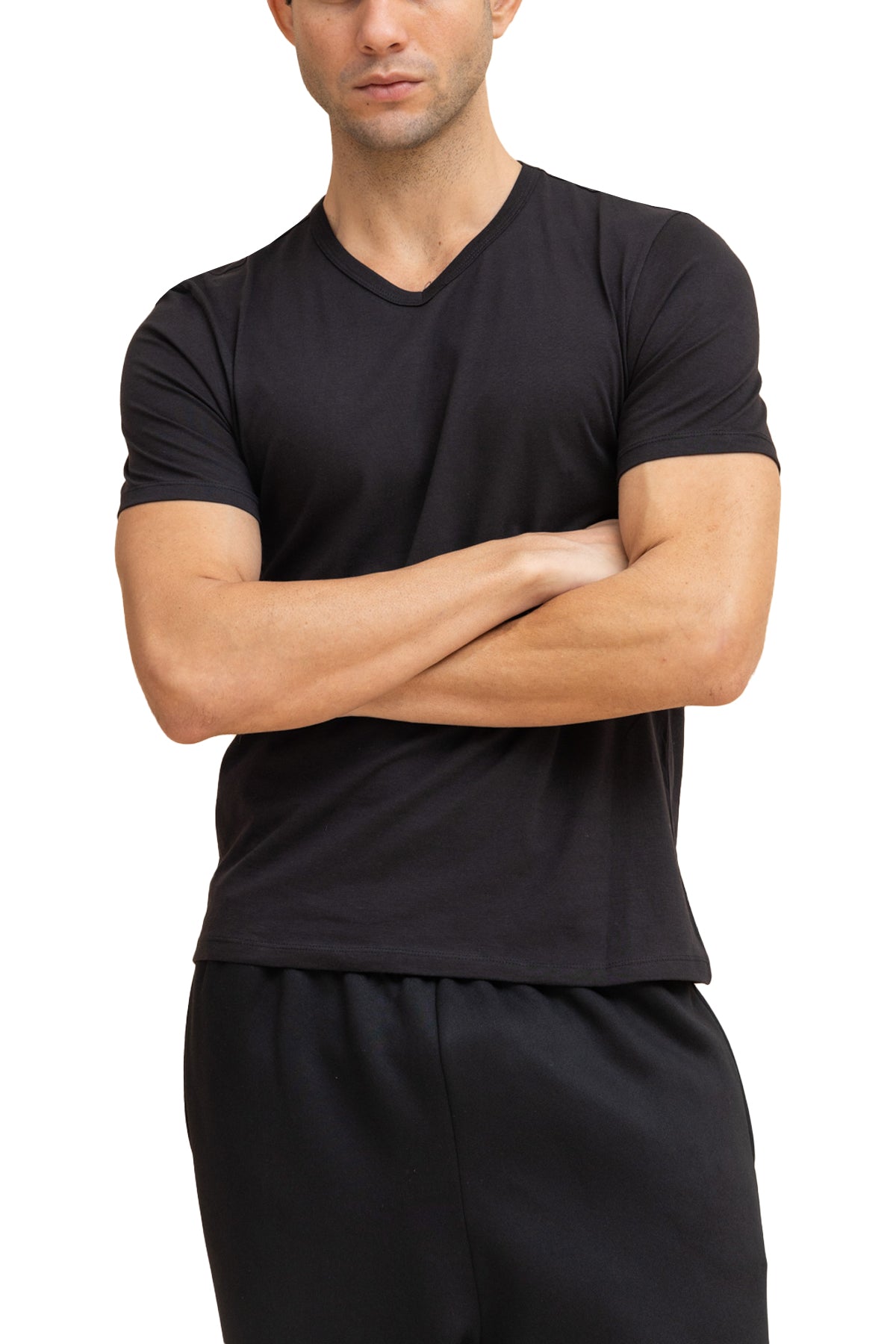 Mens V Neck Undershirt Cotton