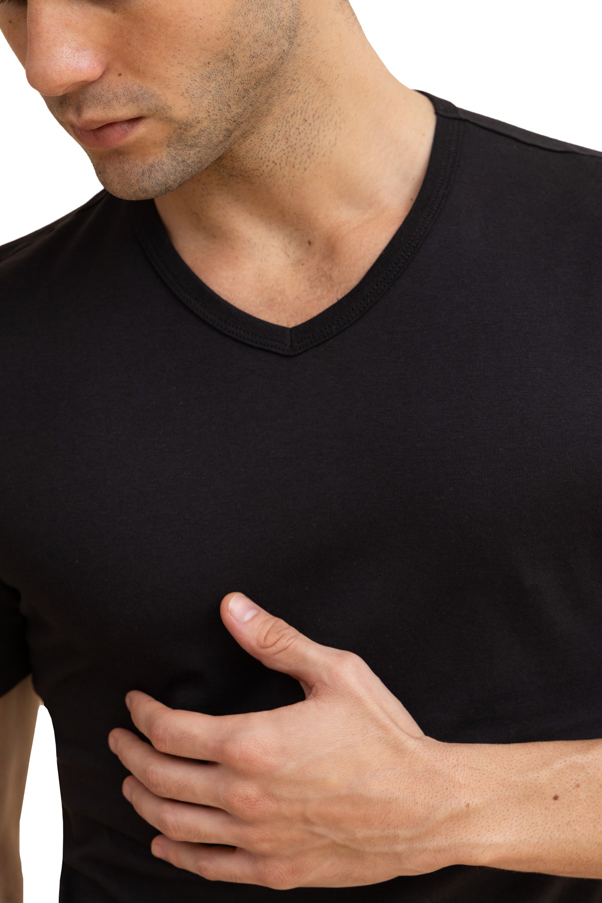 Mens V Neck Undershirt Cotton