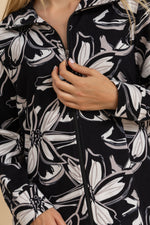 Load image into Gallery viewer, Floral strokes Long Sleeve HomeDress
