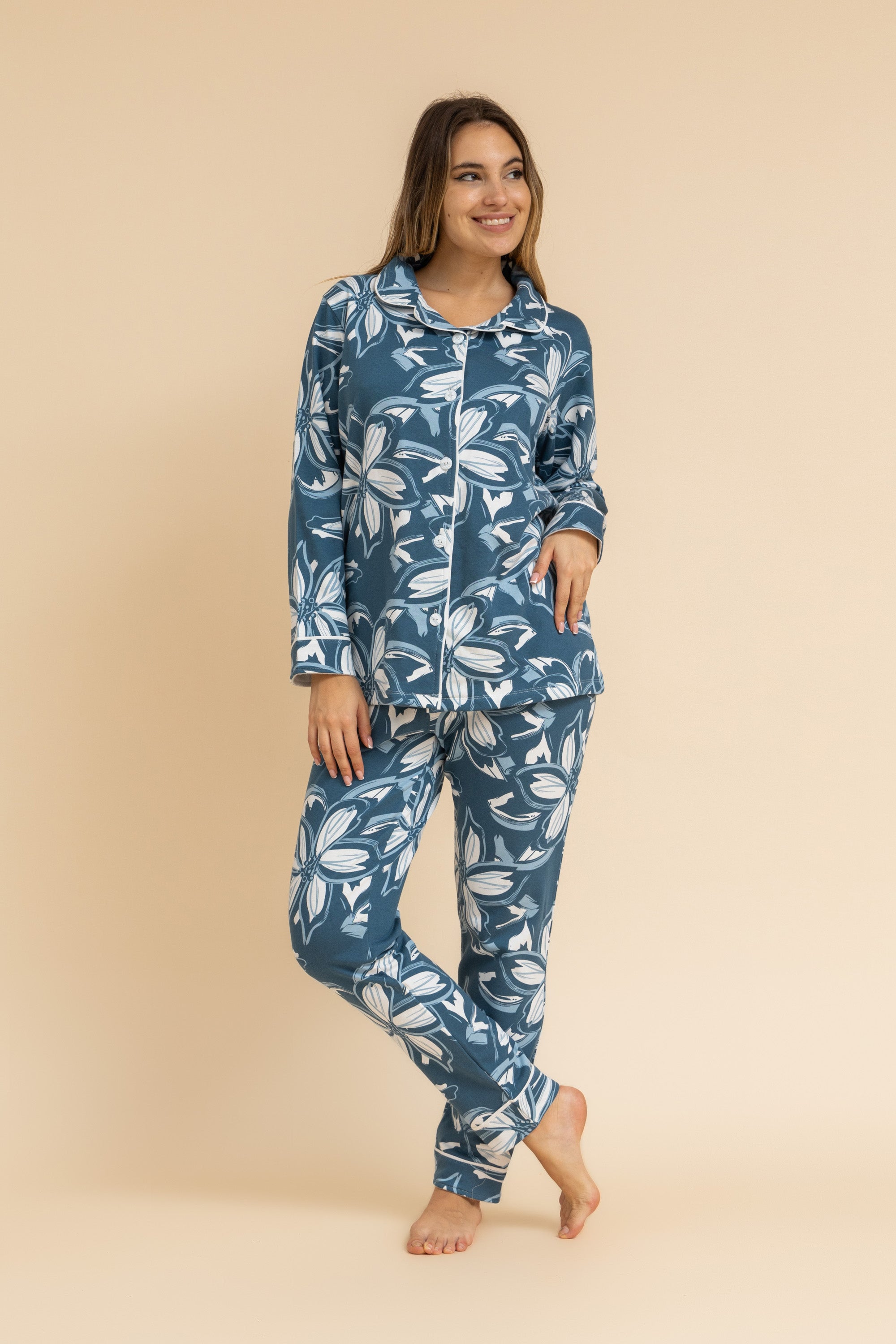 Floral strokes Long Sleeve Pajama