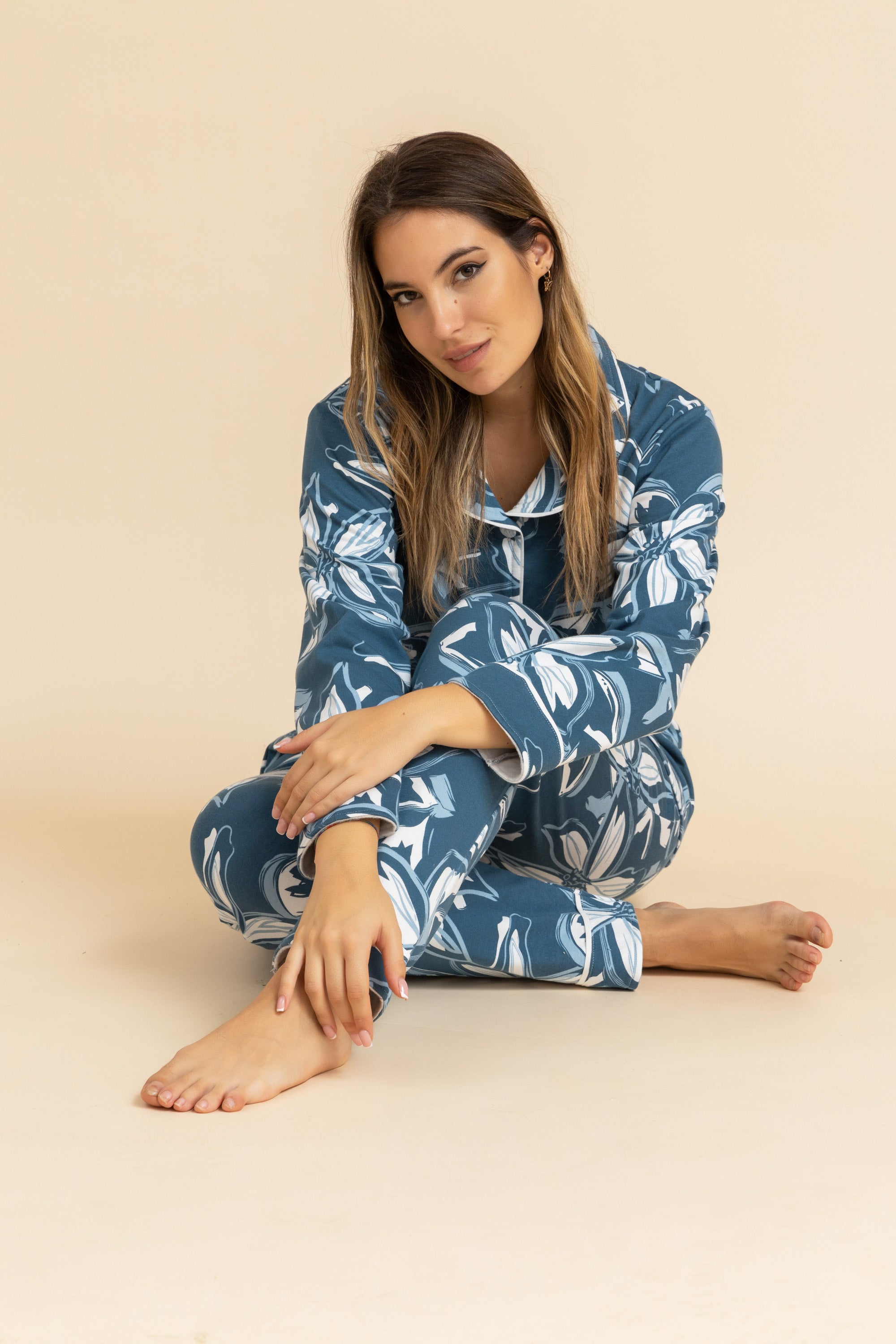 Floral strokes Long Sleeve Pajama