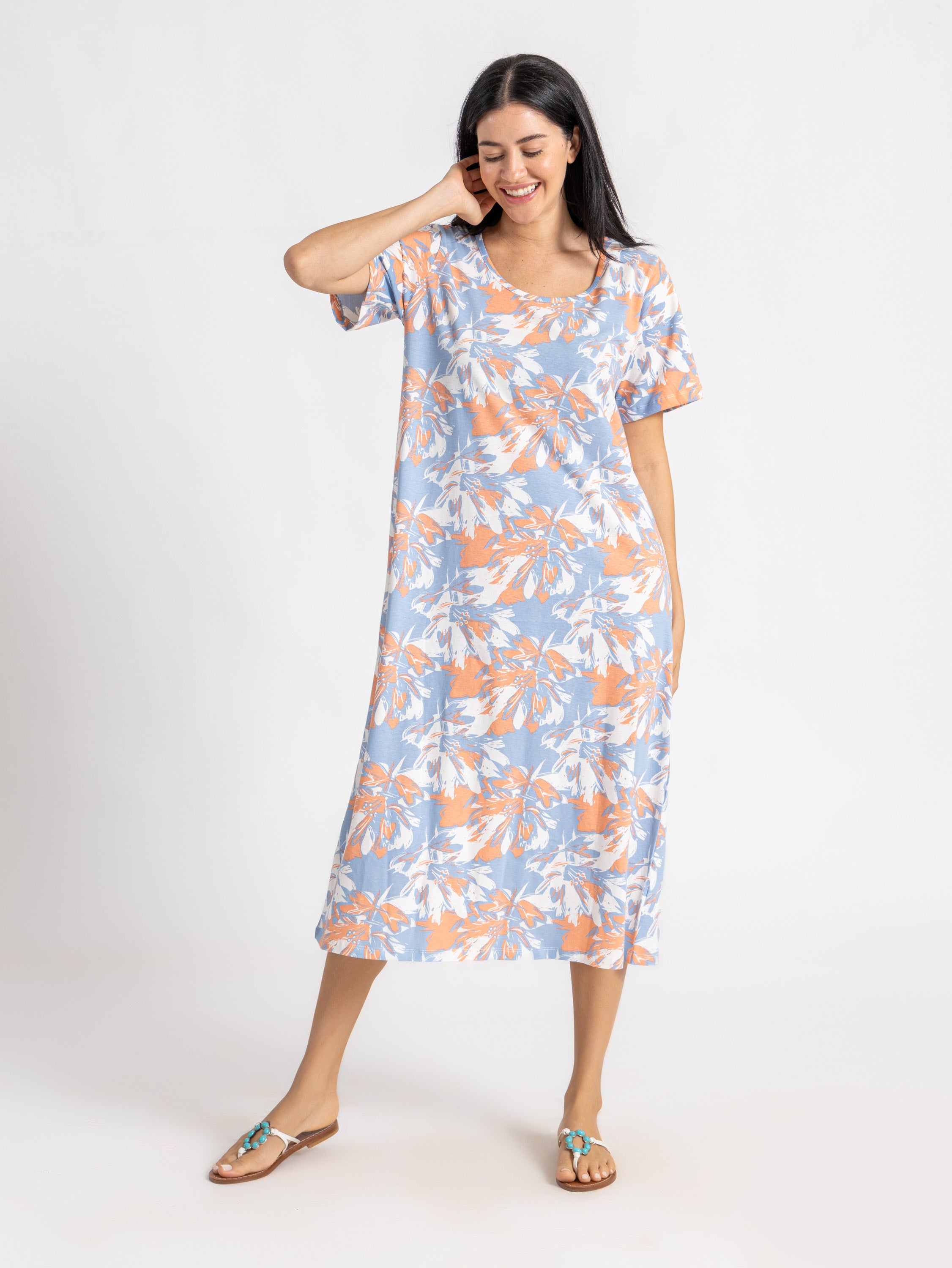 Short Sleeve Floral Nightie