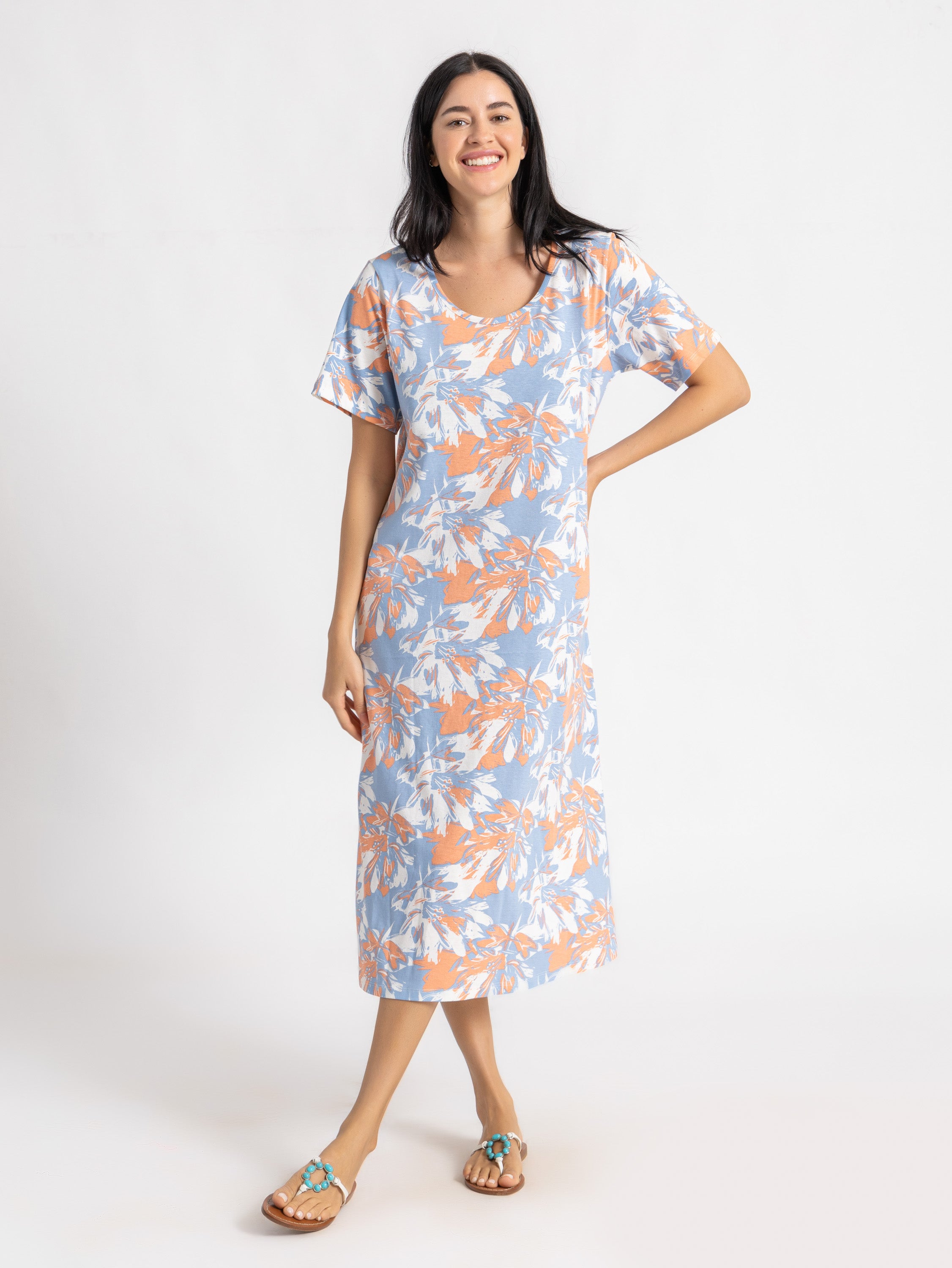 Short Sleeve Floral Nightie