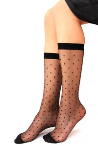 Women's Knee-High Dots Jacquard-Knit Hosiery Socks