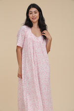 Load image into Gallery viewer, Short Sleeve Floral Nigthdress
