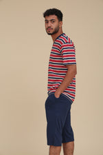 Load image into Gallery viewer, Short Sleeve Striped Men Pajama Short
