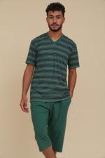 Load image into Gallery viewer, Short Sleeve Striped Men Pajama Short
