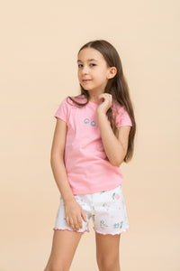 Girls Short Sleeve Printed Set