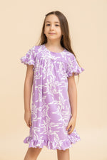 Load image into Gallery viewer, Frill sleeve butterfly Girls Nightdress
