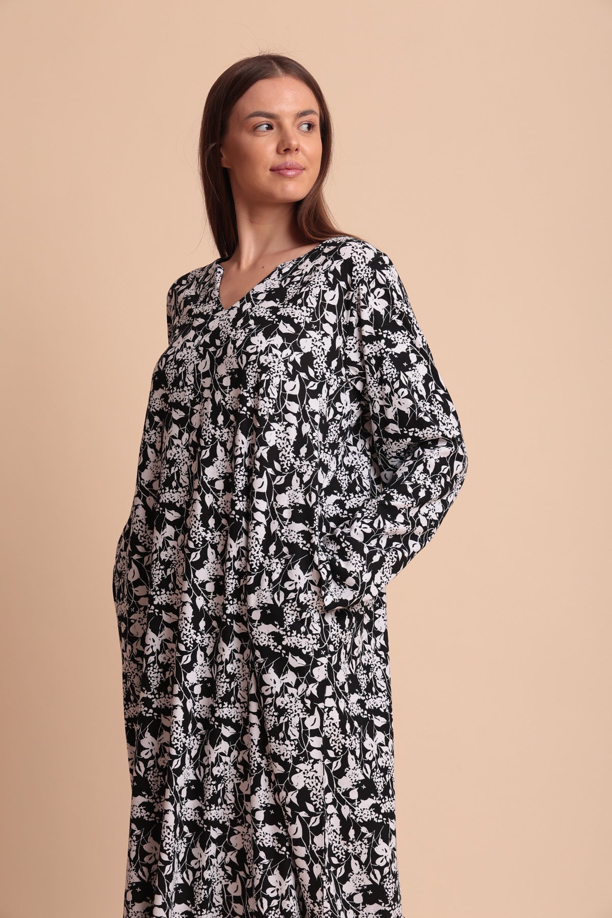 Long Sleeve Printed Nightdress