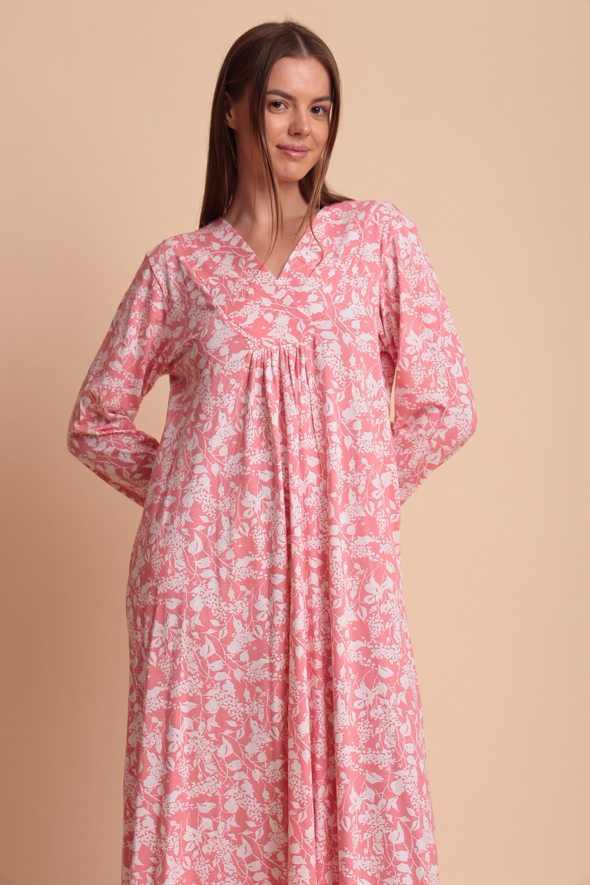 Long Sleeve Printed Nightgown