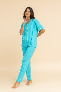 Button down pj with contrast piping