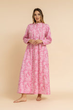 Load image into Gallery viewer, Floral Print 100% cotton nightgown with button detail
