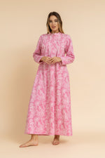 Load image into Gallery viewer, Floral Print 100% cotton nightgown with button detail
