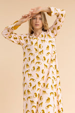 Load image into Gallery viewer, Leopard Print 100% cotton Lounge dress
