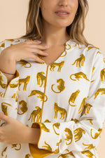 Load image into Gallery viewer, Leopard Print 100% cotton Lounge dress
