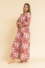 Load image into Gallery viewer, Floral strokes Long Sleeve Nightgown
