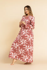 Load image into Gallery viewer, Floral strokes Long Sleeve Nightgown
