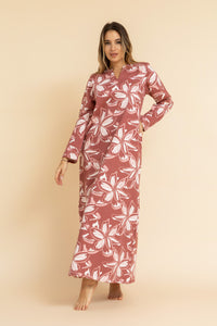 Floral strokes Long Sleeve Nightgown