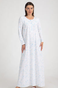 Long Sleeve Nightgown With Daisy Print