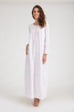 Load image into Gallery viewer, Long Sleeve Nightgown With Daisy Print
