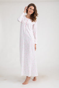 Long Sleeve Nightgown With Daisy Print