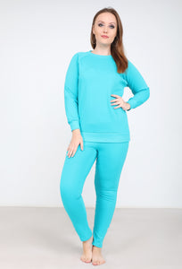 Long Sleeve Plain Women Loungeset