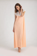 Load image into Gallery viewer, Pretty Nightdress with lace Sleeve &amp; Neckline
