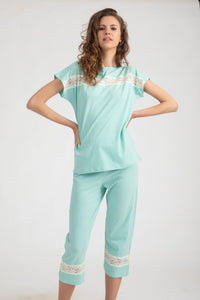 Pretty Pajama Set With Lace insert